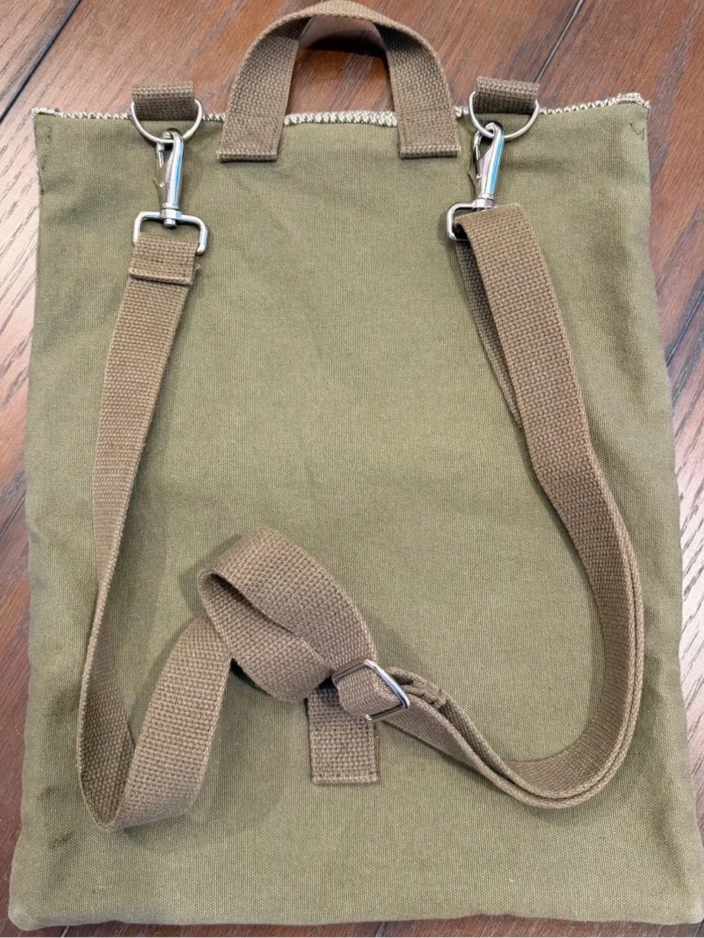 Faribault Woolen Mill Backpack Olive Wool Canvas Made USA Heritage College Bag